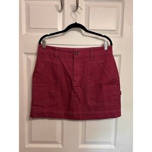 Old Navy Womens 10 Skirt Utility Denim Pink Boysenberry Cotton Casual Mini NWOT